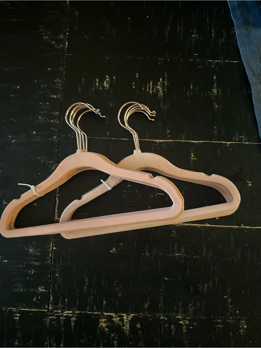 Set of 5 Velvet Non-Slip Toddler Closet Hangers - Blush Pink (Set)